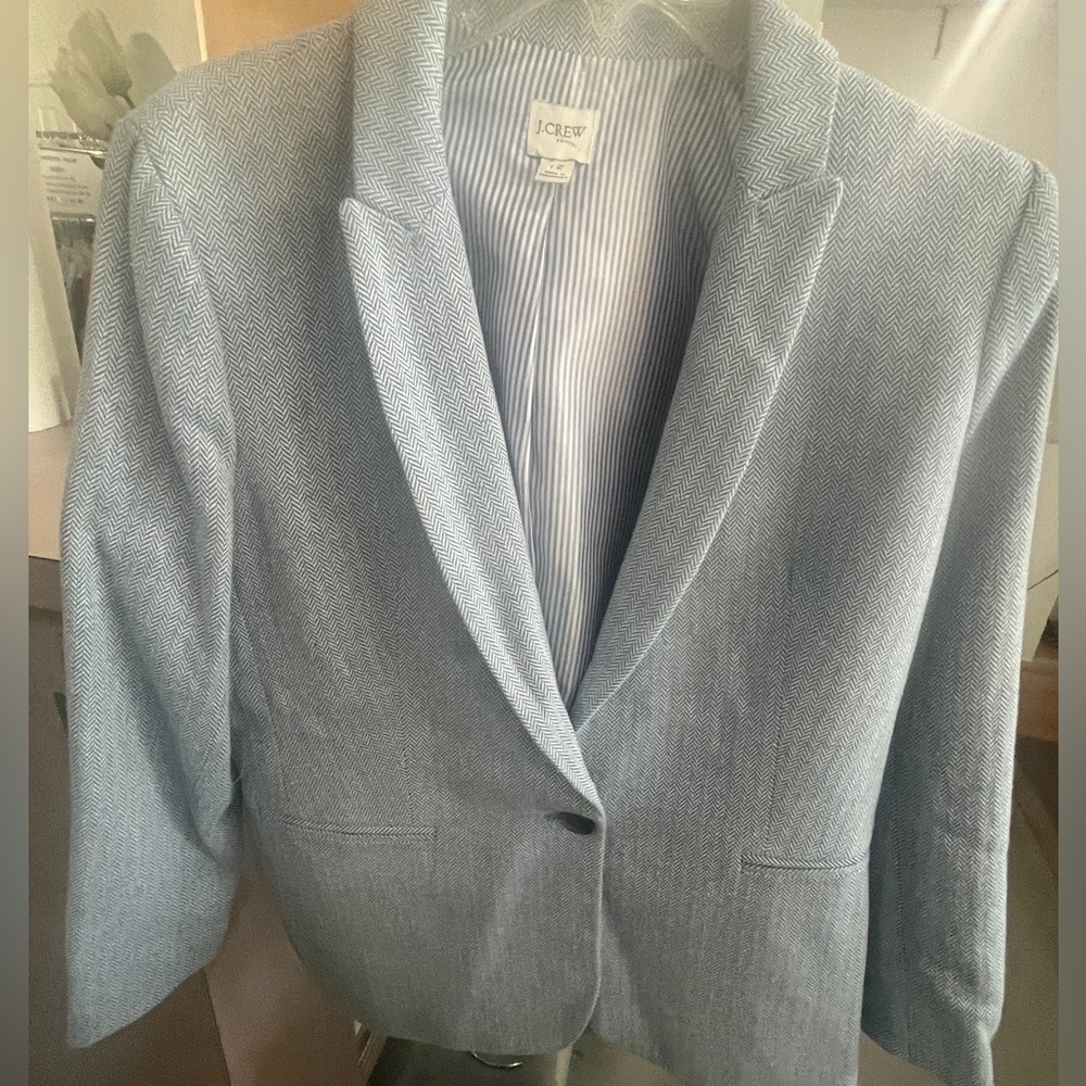 J.Crew Classic Blue and White Striped Top